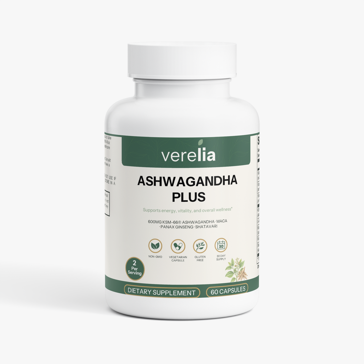 KSM-66® Ashwagandha 600mg, 5% Withanolides — 60 Capsules, 30-Day Supply