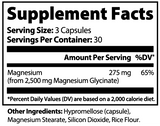Magnesium Glycinate 275mg Elemental — 90 Capsules, 30-Day Supply